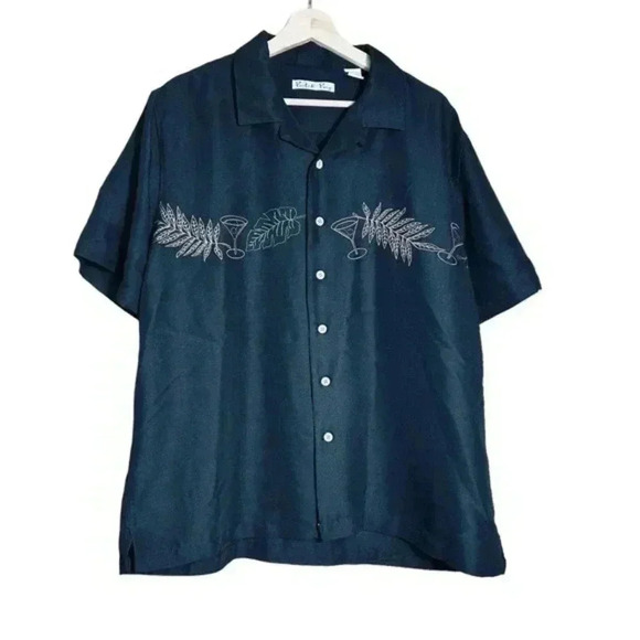 BATIK BAY BUTTON UP HAWAIIAN SHIRT SHORT SLEEVE MENS L - Picture 1 of 4